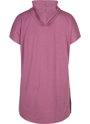 Lång sweatshirt med korta ärmar, Grape Nectar Melange, Packshot image number 1