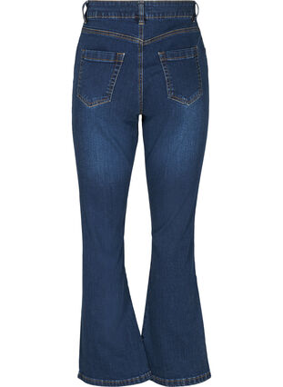Högmidjade Ellen bootcut jeans, Dark blue denim, Packshot image number 1
