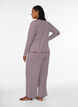 Randiga pyjamasbyxor med h&ouml;g midja och vida ben, R&ouml;d, Model image number 1
