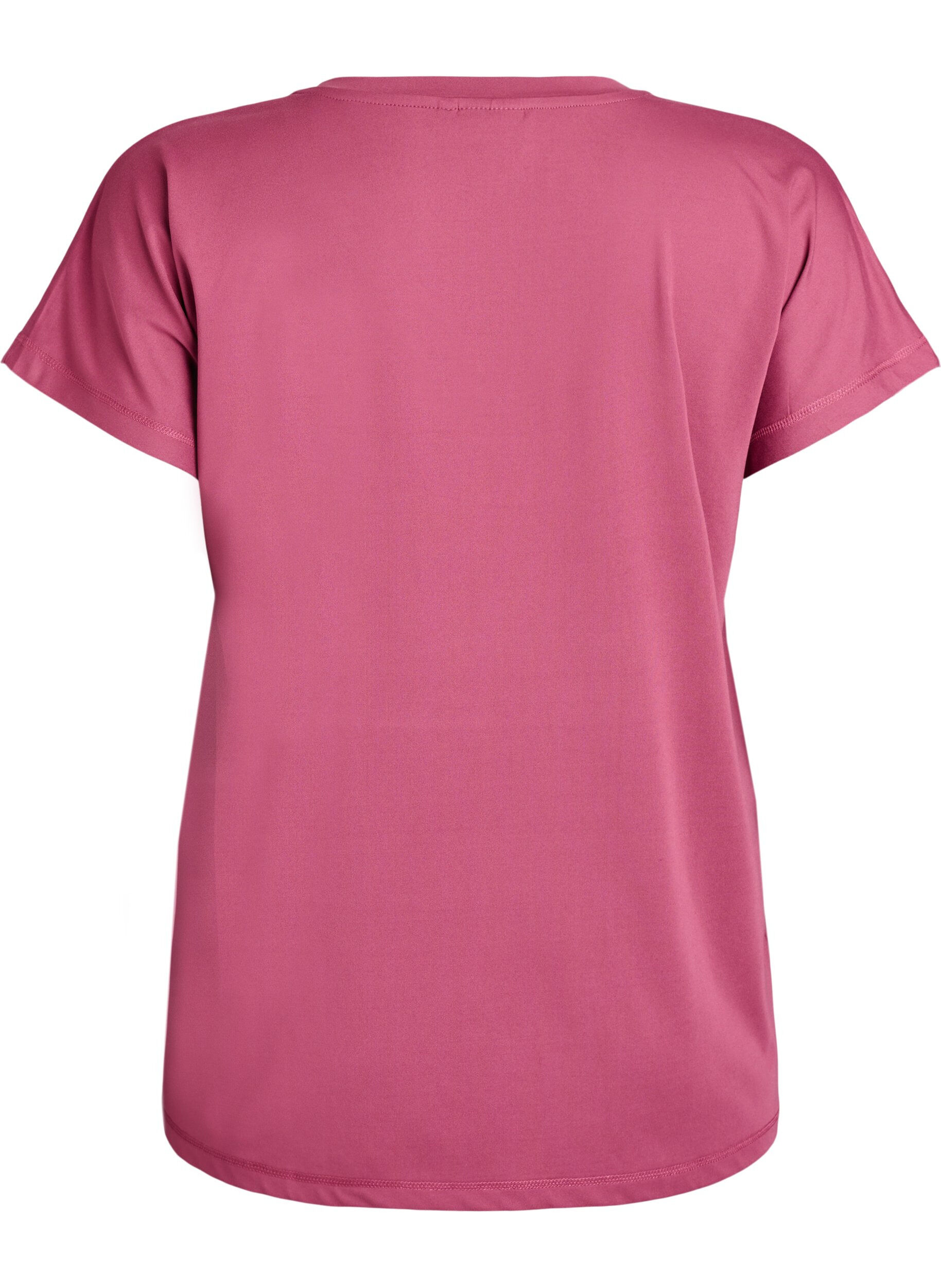 ZizziTr&auml;nings t-shirt med v-ringning och l&ouml;s passform, R&ouml;d, Packshot image number 1