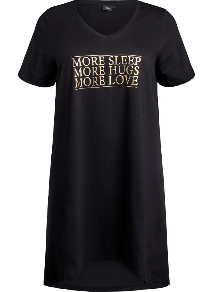 Nattlinne i ekologisk bomull med v-ringning, , Packshot image number 0