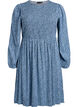 Kl&auml;nning med smock upptill och sm&aring;blommigt m&ouml;nster, Bl&aring;, Packshot image number 0