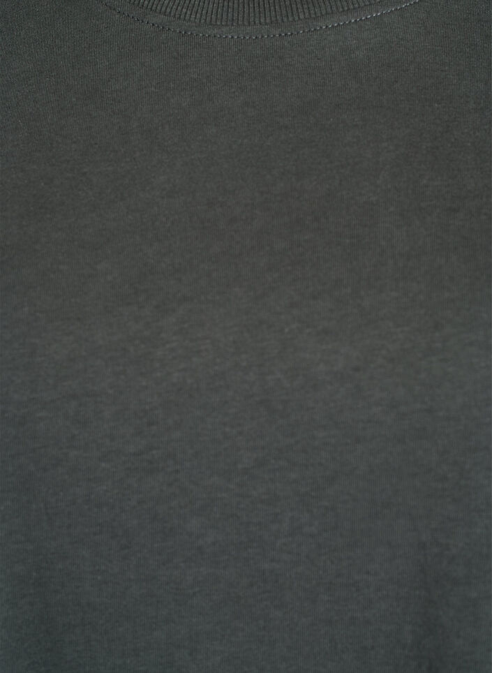 Enkel t-shirt i bomull med rund halsringning, Gr&ouml;n, Packshot image number 2