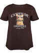 T-shirt i bomull med tryck framtill, Brun, Packshot image number 0