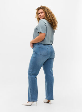 Jeans med extra hög midja, Light blue, Model image number 1