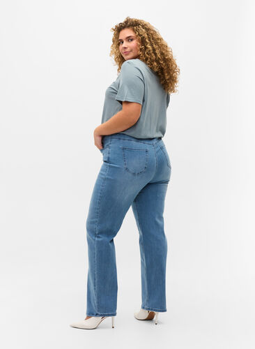 Jeans med extra hög midja, Light blue, Model image number 1
