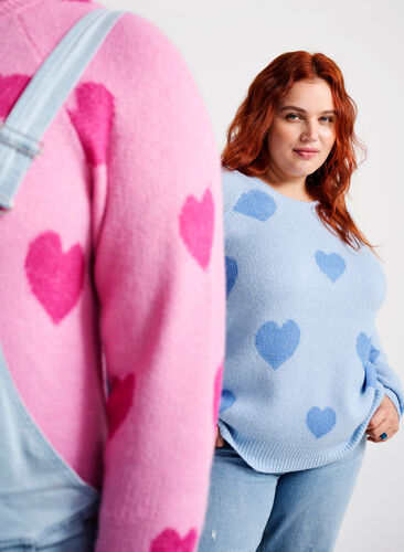 Pullover med hjärtan, Ch. Blue/Blue Bonnet, Image image number 0