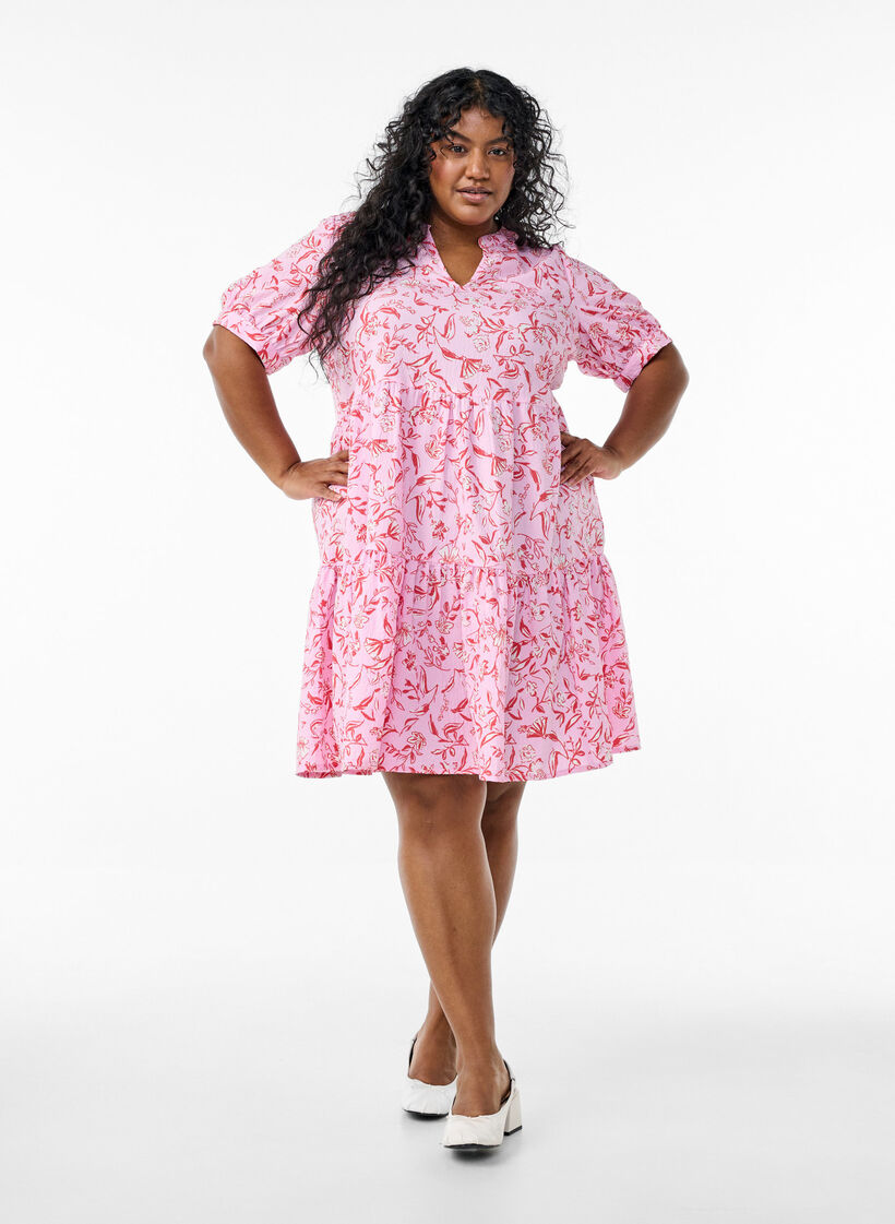 Kort a-linjeformad kl&auml;nning, Lila, Model image number 1