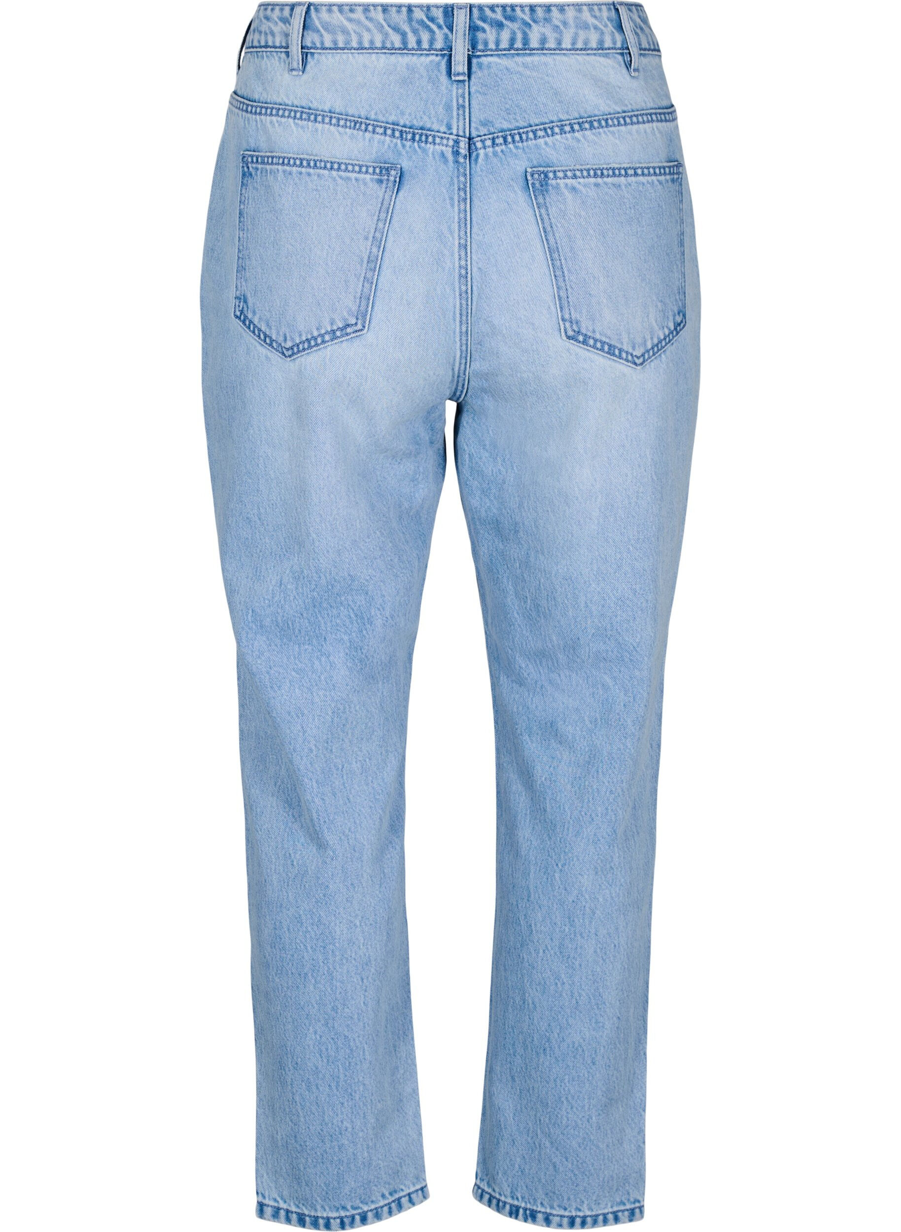 Zizzi Mille mom jeans med slitningar, Bl&aring;, Packshot image number 1