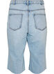 Croppade jeans med en sliten look och r&aring;a kanter, Bl&aring;, Packshot image number 1