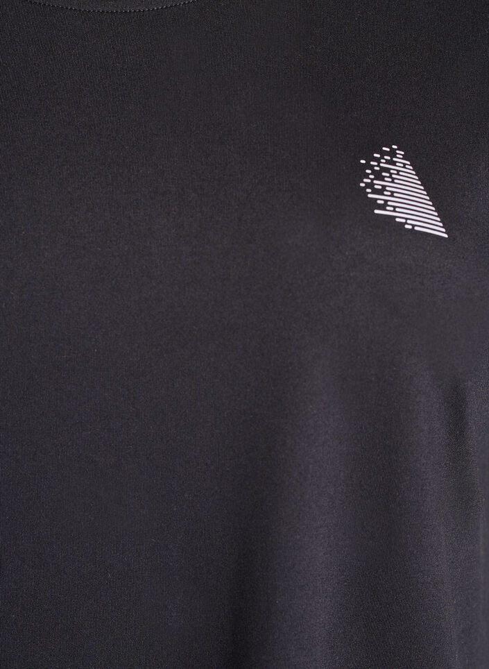 Enf&auml;rgad tr&auml;nings-T-shirt, Svart, Packshot image number 2