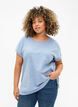 Melerad t-shirt med korta &auml;rmar, Bl&aring;, Model image number 0