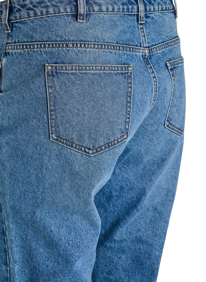 Mille mom jeans med h&ouml;g midja, Bl&aring;, Packshot image number 3