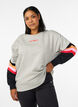 L&ouml;s sweatshirt med kontrastdetaljer p&aring; &auml;rmarna, Gr&aring;, Model image number 0
