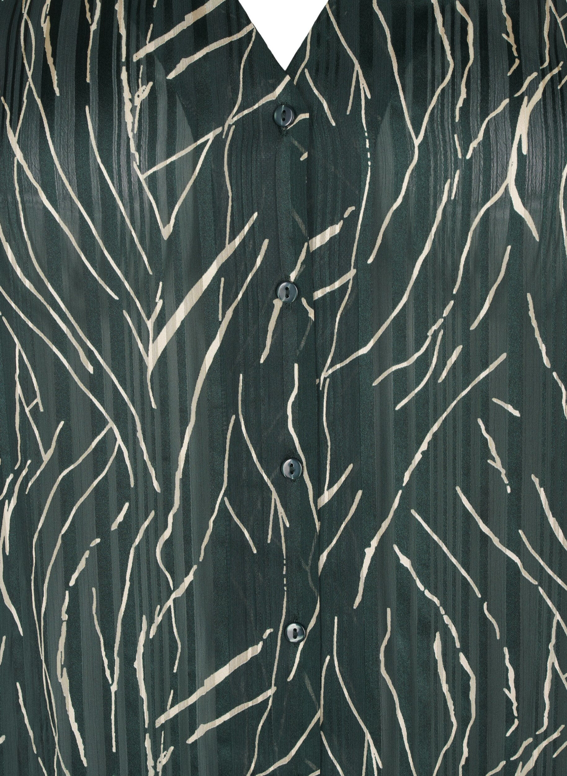 Zizzi L&aring;ng&auml;rmad skjorta med knappar, Gr&ouml;n, Packshot image number 2