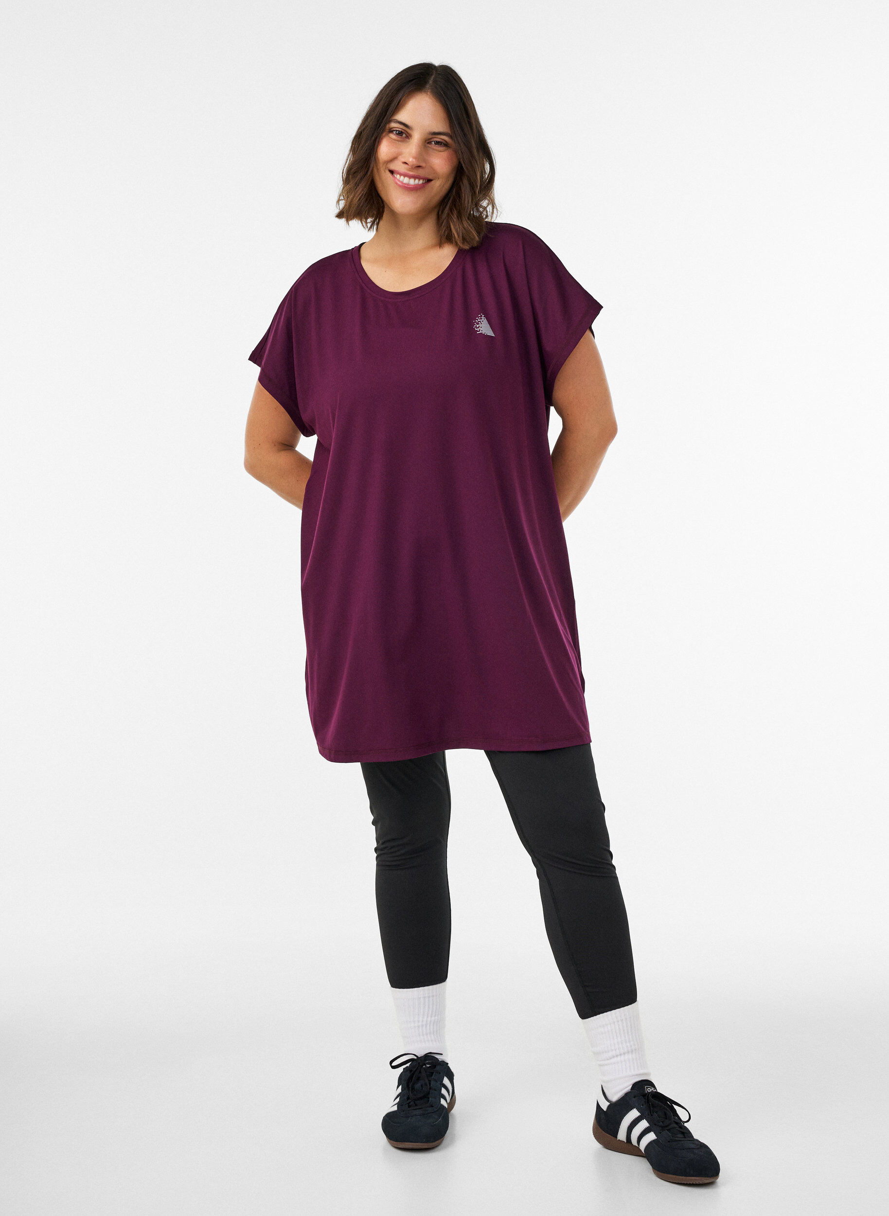 ZizziL&aring;ng tr&auml;nings-t-shirt, Lila, Model image number 1