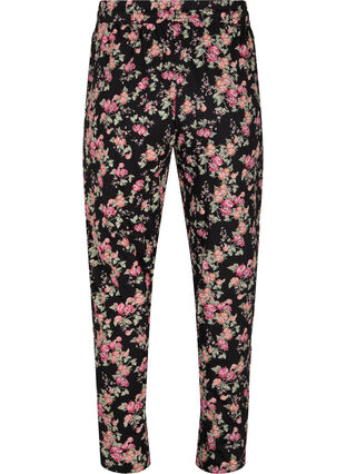 Pyjamasbyxor i bomull, Black Pink Oran Flow, Packshot image number 1