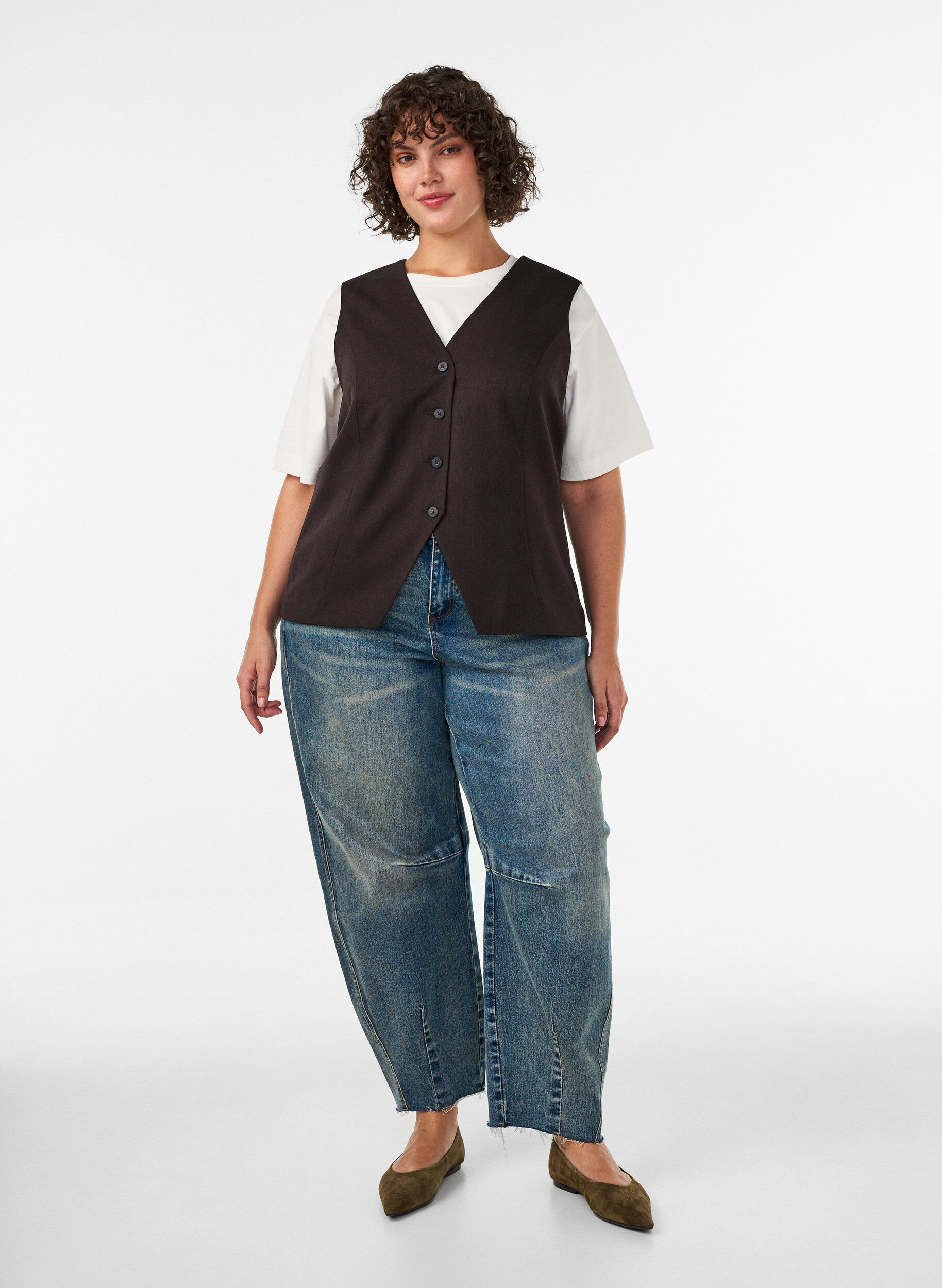 ZizziV&auml;st med kn&auml;ppning, Brun, Model image number 1