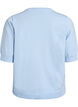 Finstickad blus med korta &auml;rmar, Bl&aring;, Packshot image number 1