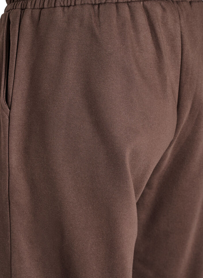 Sweatpants med h&ouml;g midja och fickor, Brun, Packshot image number 3