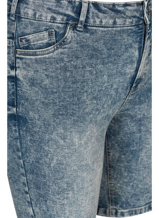 Jeansshorts med hög midja, Light blue denim, Packshot image number 2