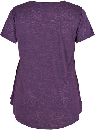 A-linjeformad tränings-t-shirt med mönster, Plum Perfect1801, Packshot image number 1