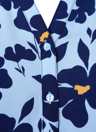 V-ringad blus med långa ärmar, Flower AOP, Packshot image number 2