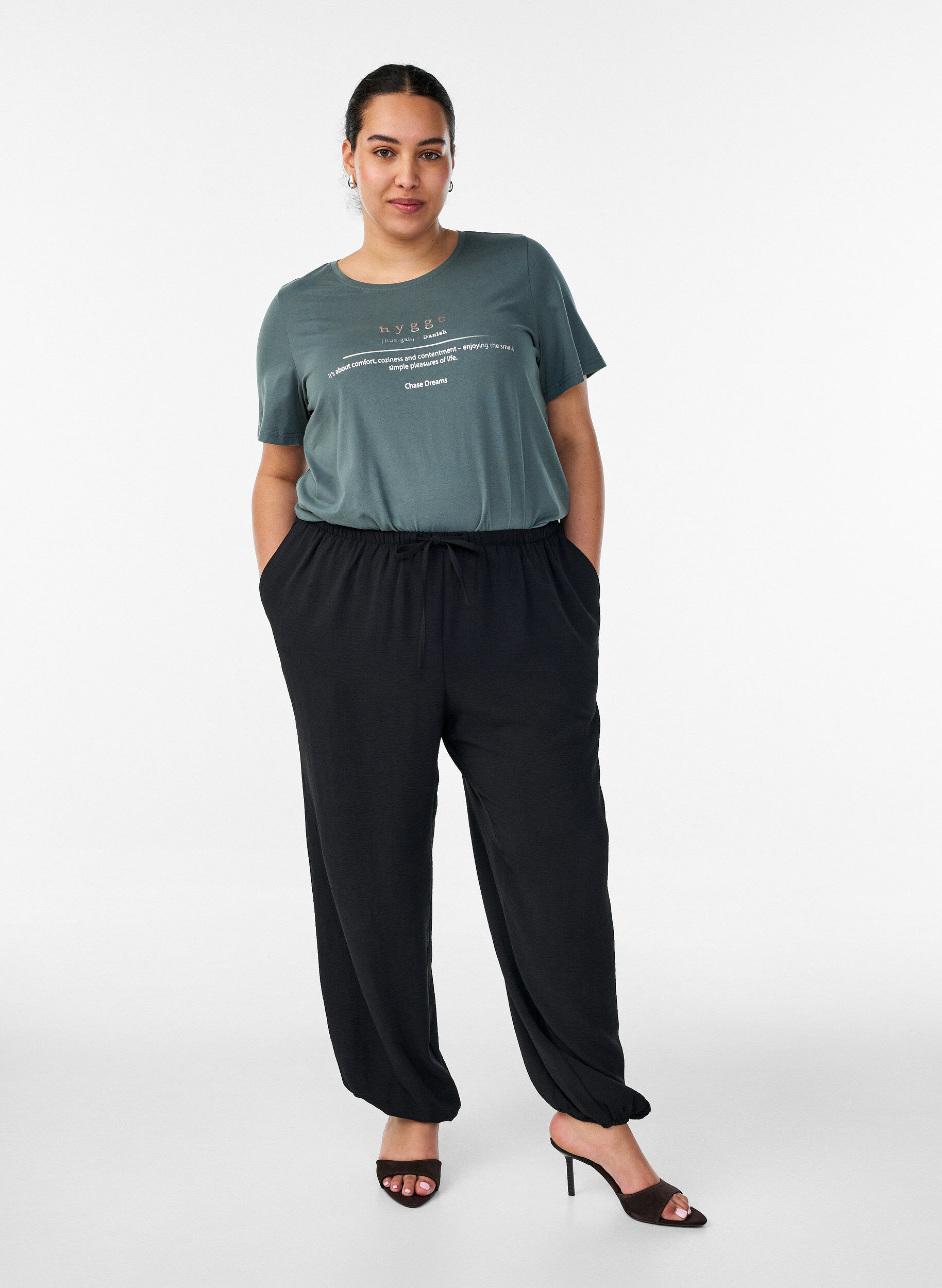 ZizziT-shirt med tryck, Gr&ouml;n, Model image number 1