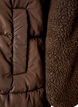 Halvl&aring;ng pufferjacka med teddyfleece, Brun, Packshot image number 3
