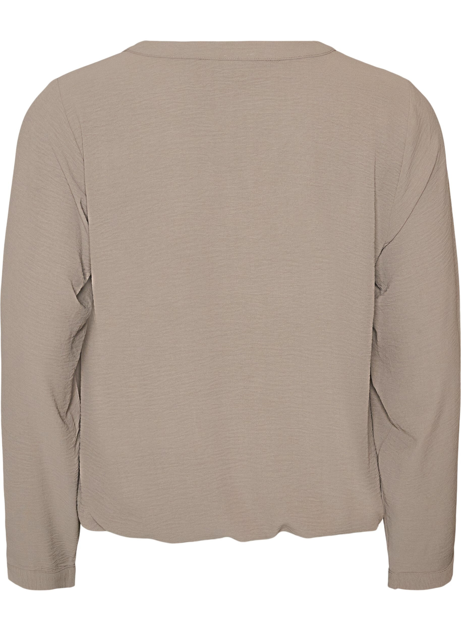 ZizziBlus i ballongsilhuett med v-ringning, Beige, Packshot image number 1