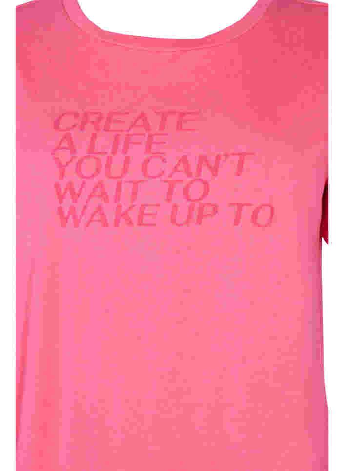 T-shirt i bomull med tryck och korta ärmar, Hot Pink Create, Packshot image number 2