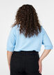 Finstickad blus med korta &auml;rmar, Bl&aring;, Model image number 2
