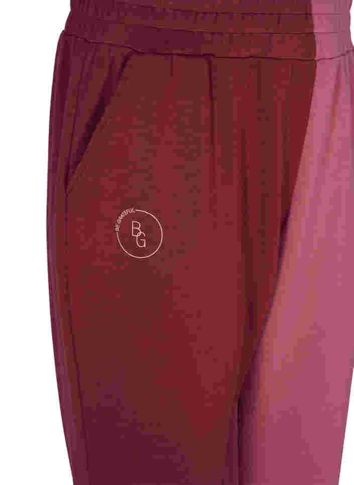 Sweatpants med colour block, Red Mahogany/RoseBr., Packshot image number 3