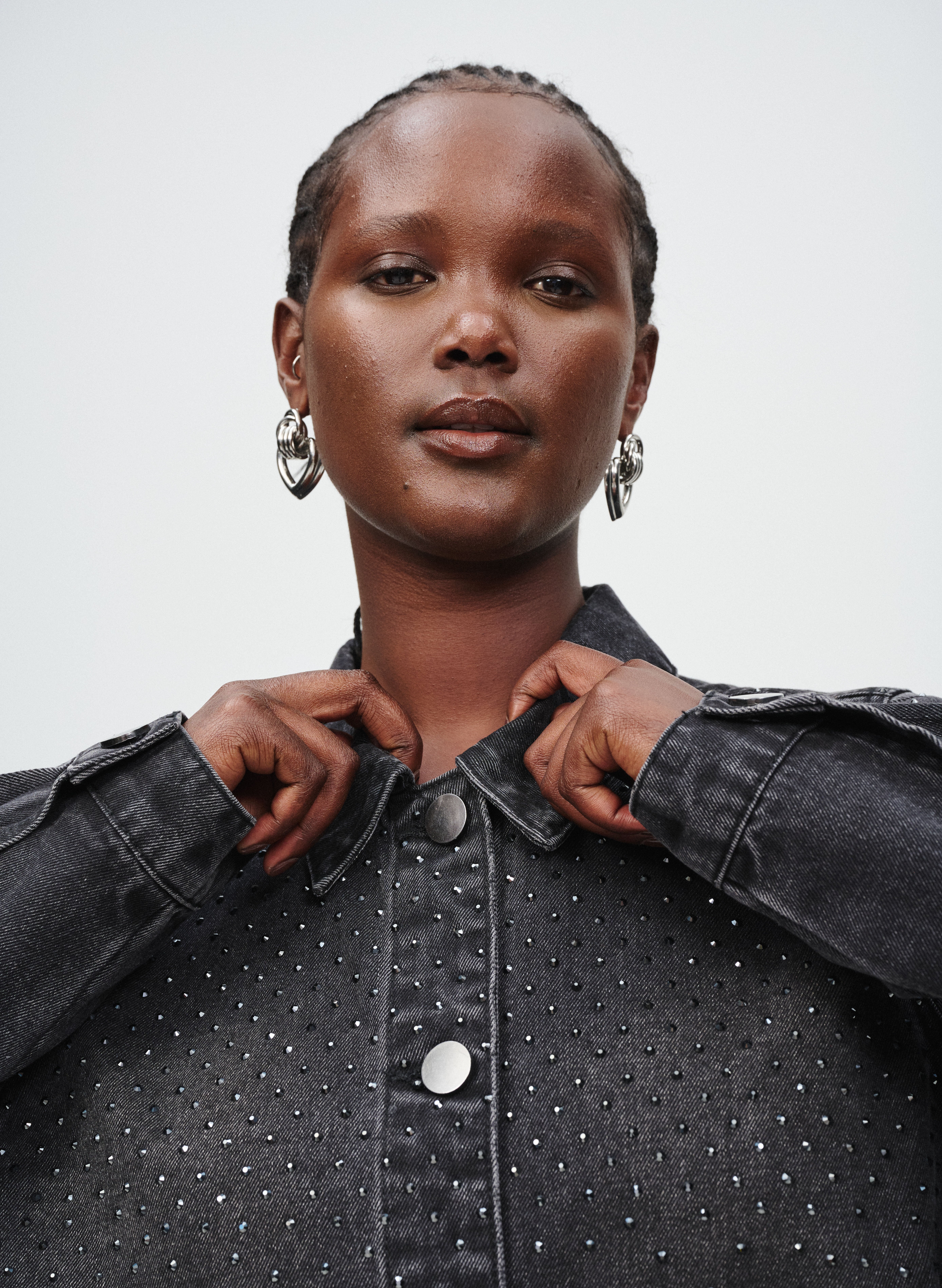 Zizzi Denim med stendetaljer, , Model