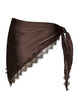 Sjal i satin med spetskant, Brun, Packshot image number 1