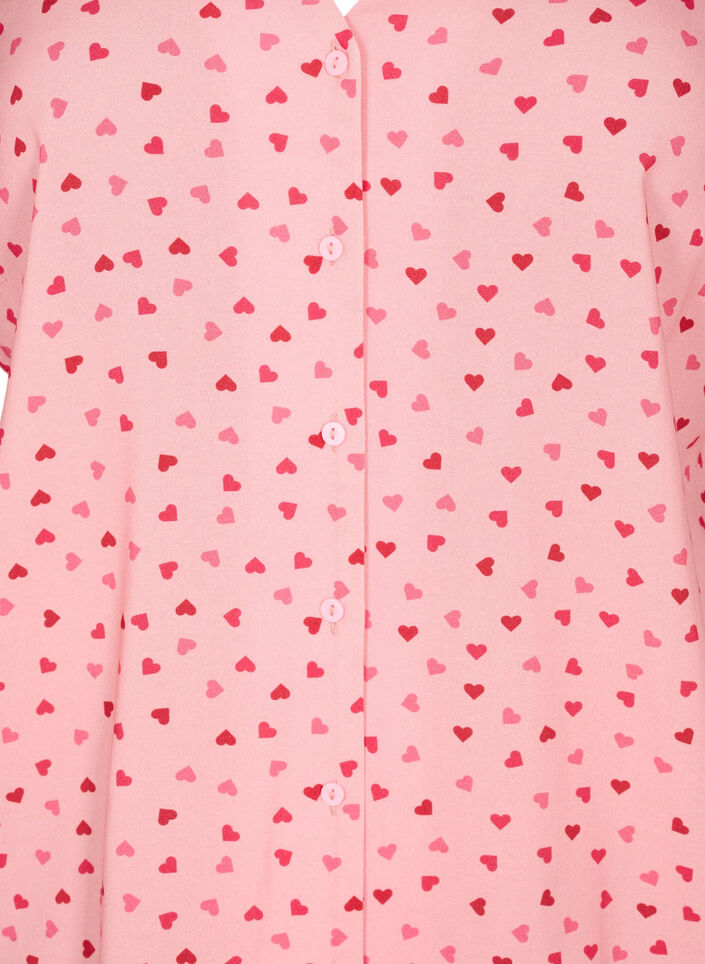 Mönstrad pyjamaströja i viskos, Rosa, Packshot image number 2