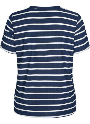 V-ringad t-shirt med tryck, Night Sky Stripe, Packshot image number 1