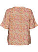 Blus i viskos med blomstertryck, Orange, Packshot image number 1