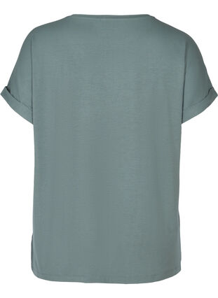 T-shirt i viskosmix med rund hals, Balsam Green, Packshot image number 1