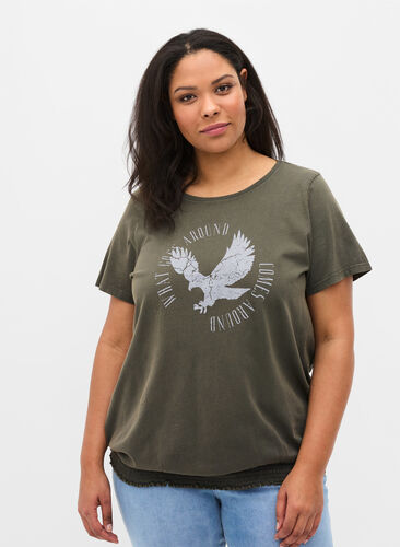 T-shirt i ekologisk bomull med smock, Ivy Acid Eagle AS S, Model image number 0