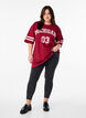 Sportig oversized college-t-shirt, Röd, Model image number 1