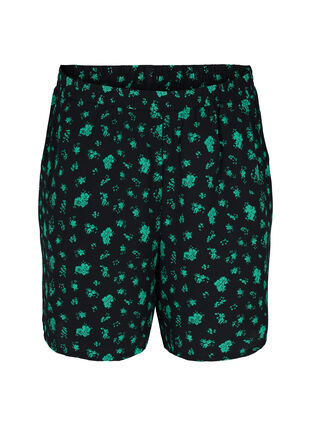 Mönstrade shorts med fickor, Green Flower AOP, Packshot image number 0