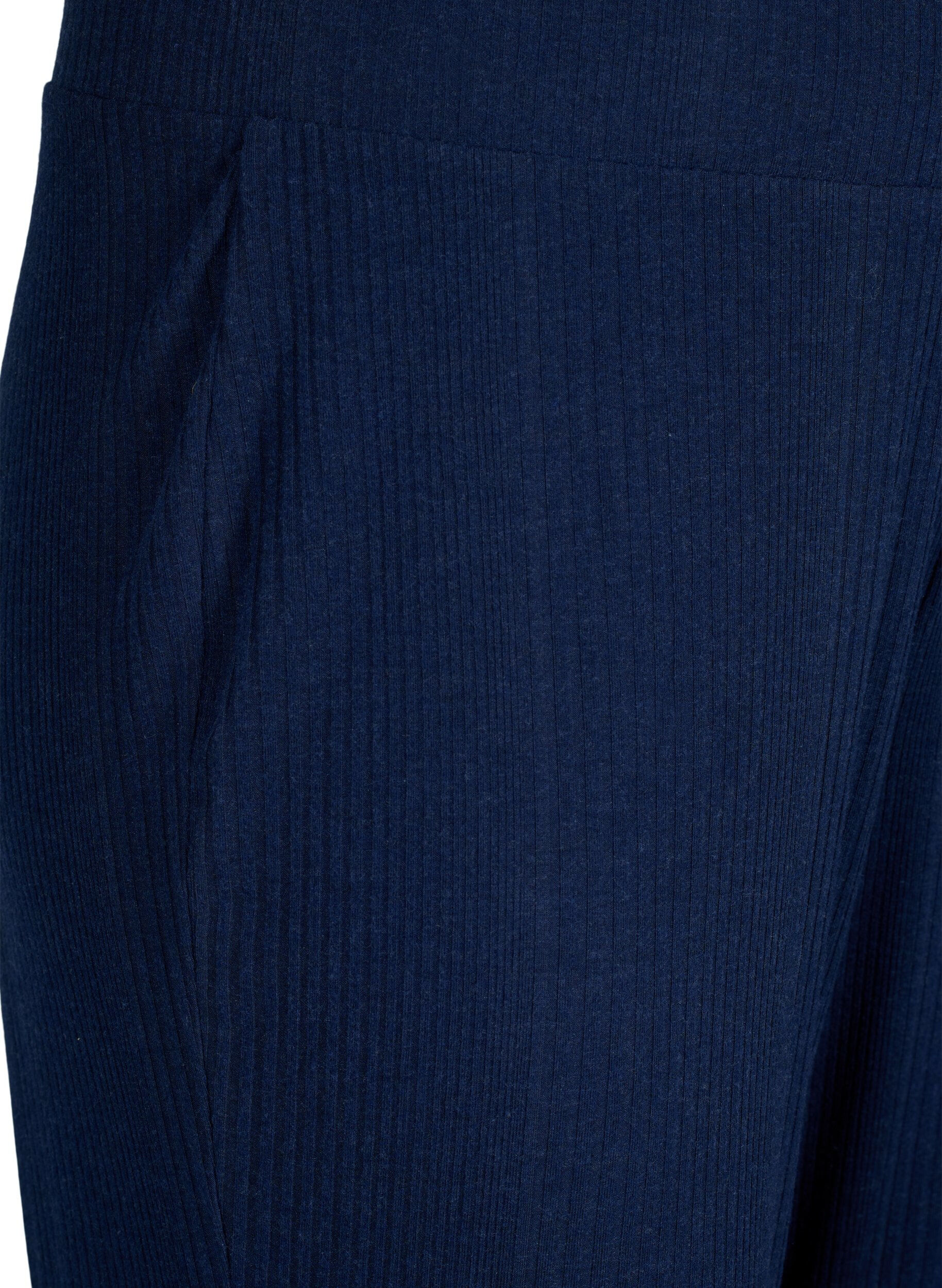 Zizzi Bekv&auml;ma byxor med randig struktur, Night Sky Mel., Packshot image number 2