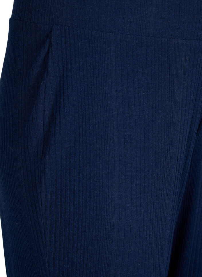 Bekväma byxor med randig struktur, Night Sky Mel., Packshot image number 2