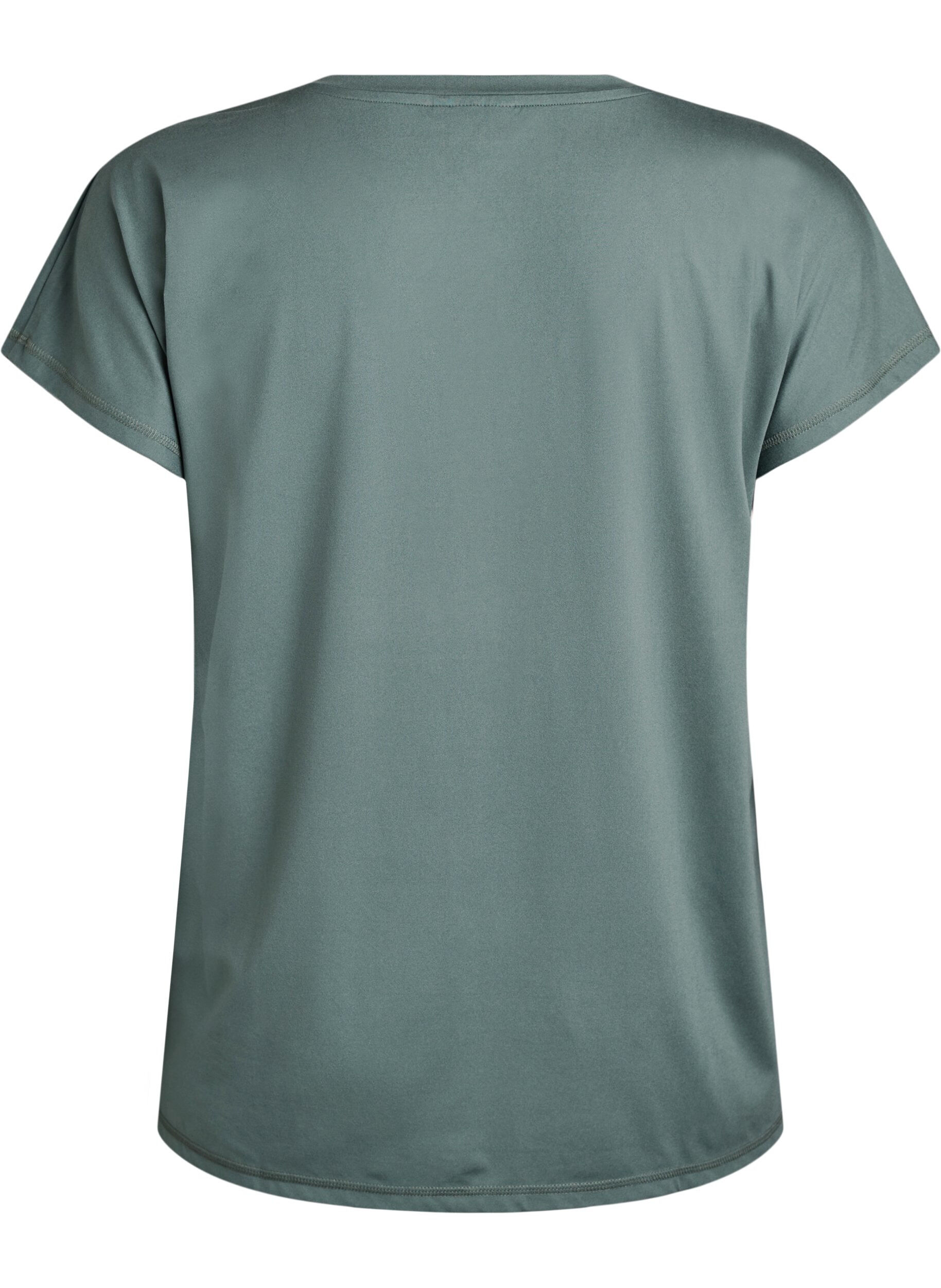 ZizziTr&auml;nings t-shirt med v-ringning och l&ouml;s passform, Gr&ouml;n, Packshot image number 1