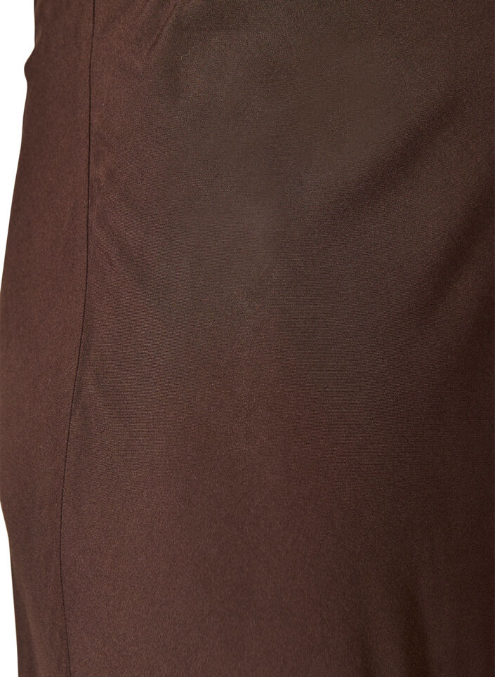 Kjol i viskos med res&aring;r i midjan, Brun, Packshot image number 2