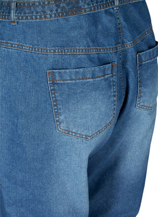 Högmidjade jeans med bälte, Blue denim, Packshot image number 3