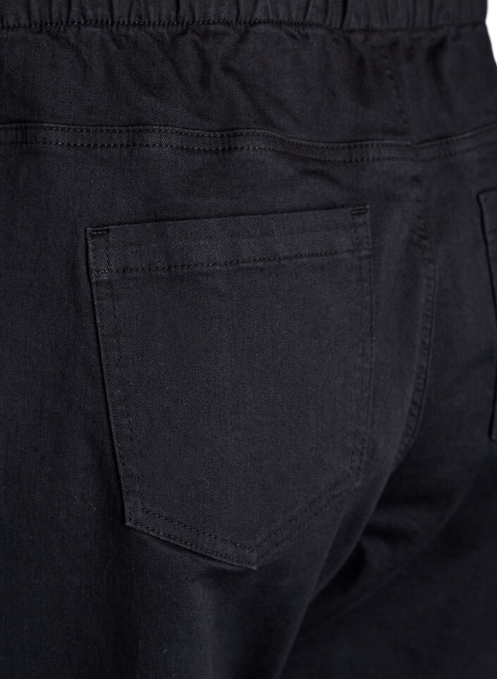 Joggingbyxor i denim med fickor, Svart, Packshot image number 3