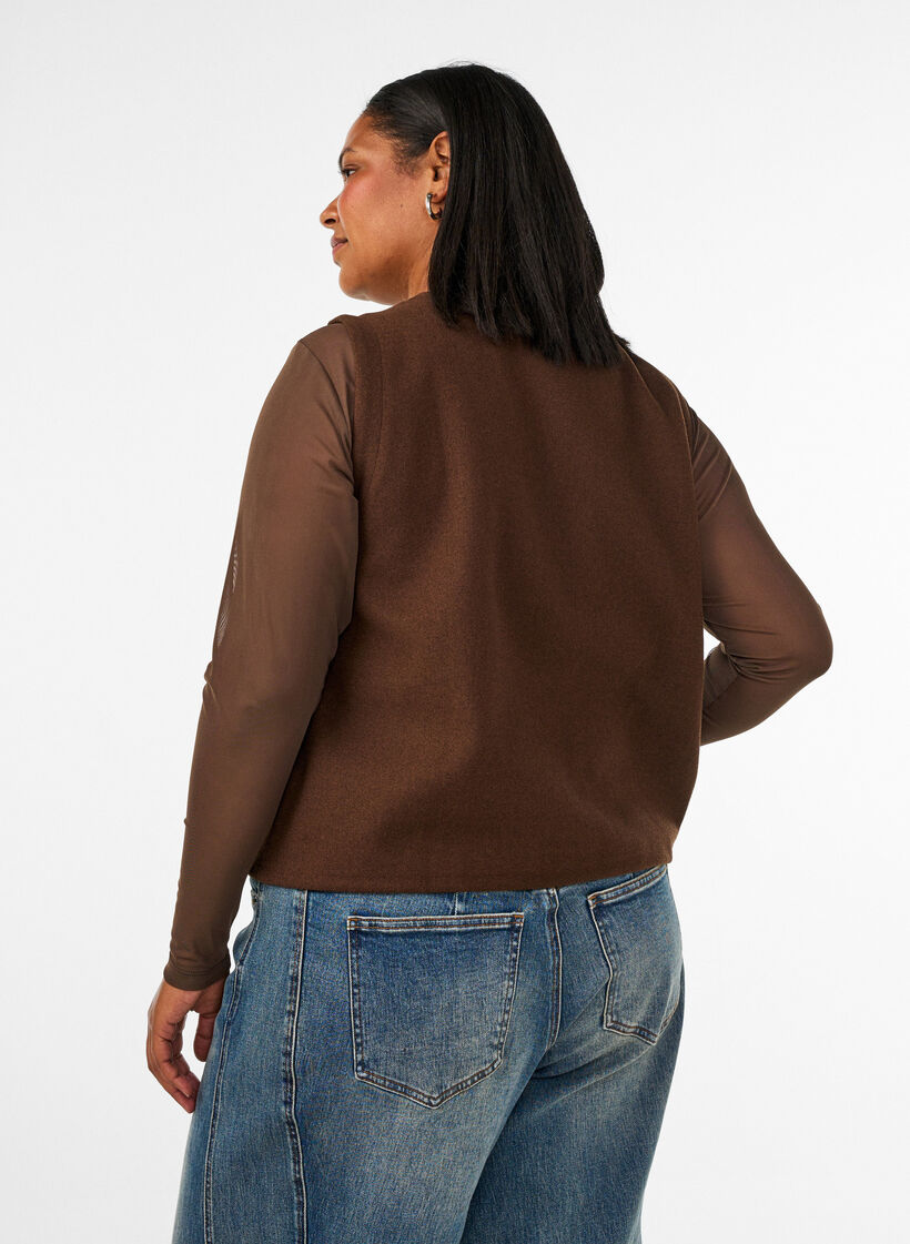 Meshblus med l&aring;nga &auml;rmar, Brun, Model image number 2