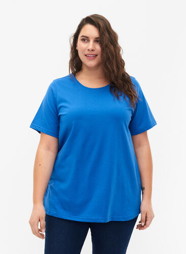 FLASH - T-shirt med rund hals, Strong Blue, Model image number 0